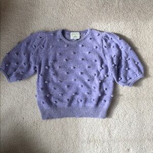 J. crew light purple wool-blend Pom Pom sweater